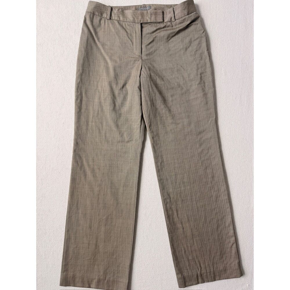 Ann Taylor Petites 6P Wool Blend Herringbone Dress Pants Taupe